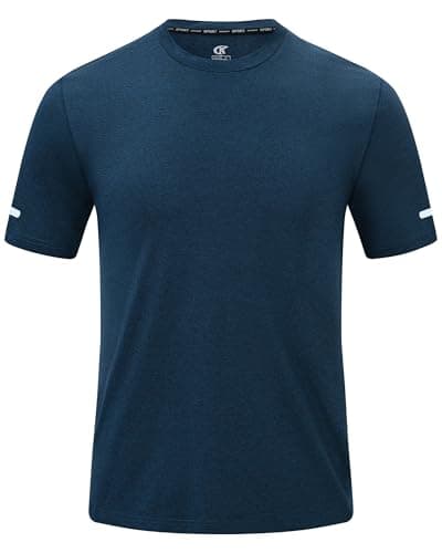 Image of Tyhengta Gym Tops for Men Mens T Shirt Short Sleeve Quick Dry Sports T-Shirt Casual Summer Tops Breathable Moisture Wicking Athletic Running Workout Tee Shirts Blue, S