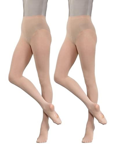 Image of Silky Dance 2 Pairs Ballet Convertible Tights (Small) (Tan)