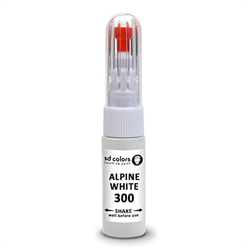 Image of SD COLORS New Touch Up Paint Pen Alpine White 300 ALPINWEISS III compatible with BMW REPAIR KIT 20ML SCRATCH CHIP BRUSH REPAIR (JUST PAINT)