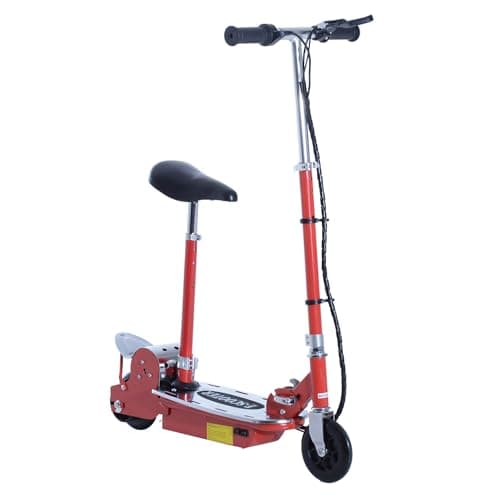 Image of HOMCOM Electric Scooter for Kids, Folded Powdered Scooters for Ages 7-12 Years w/ 120W Motor, Up to 10km/h, 8km, Adjustable Ride on Toy, Red
