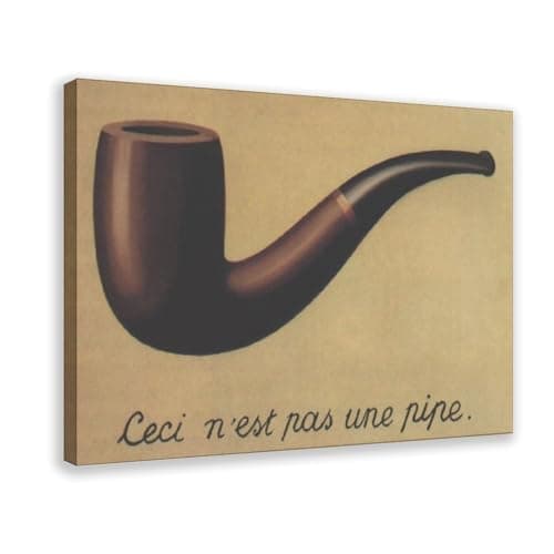 Image of DFJyjFGJJ Rene Magritte - La Trahison Des Images Canvas Poster Bedroom Sports Landscape Office Room Decor Gift 20" L X 30" W