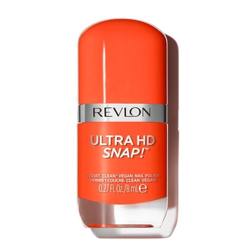 Image of Revlon Ultra HD Snap Nail Polish, Long Lasting Vegan Formula, Quick Drying and One-Coat Full Coverage Colour (8 ml) Hot Stuff (007) Unisex