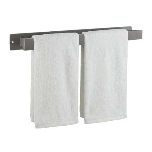 Image of Bathroom Towel Rails,16-Inch Stainless Steel Towel Bar for Large Towel,Strong Self-Adhesive/Screws Wall Mounting,Rust-Proof,Towel Holder for Bathroom and Kitchen Storage (Grey)