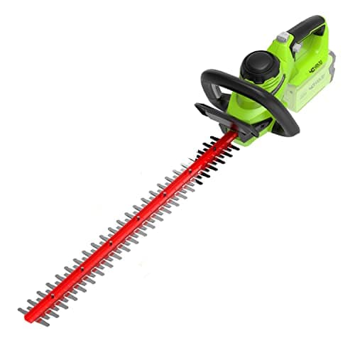 Image of Greenworks G40HT61 Cordless Hedge Trimmer, 61cm Dual Action Blade, Cuts up to 27mm Thick Branches and Stems, 3000spm WITHOUT 40V Battery & Charger, 3 Year Guarantee, Tool only