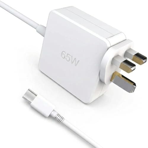Image of 65W USB-C Fast Laptop Charger Power Adapter Compatible with MacBook, Universal Type-C Laptop Power Supply for USB-C Notebooks with 6ft cable
