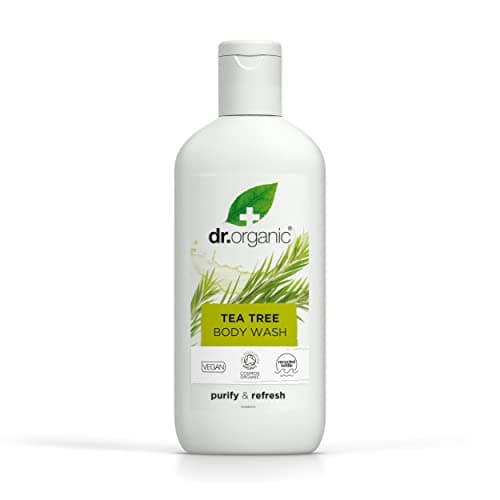 Image of Dr Organic Tea Tree Body Wash, Shower Gel, Natural, Vegan, Cruelty-Free, Paraben & SLS-Free, Recyclable & Recycled Ocean Bound Plastic, Certified Organic, 250ml, Packaging may vary