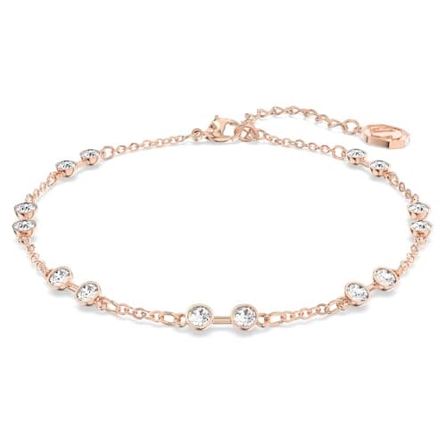 Image of Swarovski Remix Collection strand, Round cut, White, Rose gold-tone plated