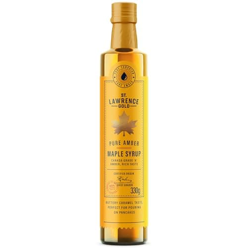 Image of St Lawrence Gold Natural Amber Maple Syrup Special Edition 330g – 100% Pure Canadian Grade A Rich Taste, Premium Quebec Tree Sap Syrup for Pancakes, Baking & Breakfast.