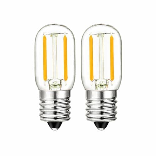 Image of HARRFUNN E14 1W Night Light Bulb, Amber Glass Vintage Small SES Replacement, 80 Lumens, Warm White 2200K-2700K, for Night Lamps Salt Lamps Turkish Lamps (Warm White-T20-2700K)