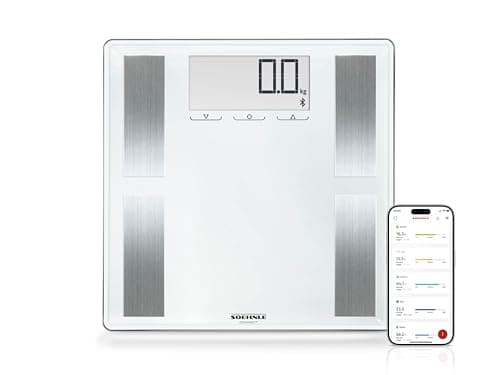 Image of Soehnle Shape Sense Connect 100 with Bluetooth® Digital BMI Scales, Premium Body Fat scales for Body Weight and daily calorie requirements, Auto 8 Users, Grey, weight to 180 kg, Scales for Body Weight