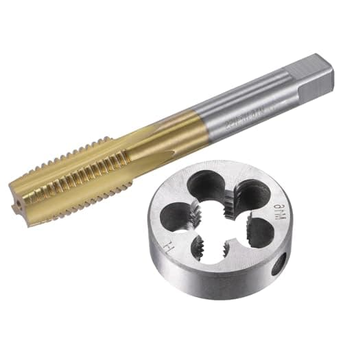 Image of MACHSWON Tap and Die Set Metric M16x2,HSS (High Speed Steel) Titanium Plated Machine Straight Flute Thread Screw Tap,Alloy Steel Round Threading Die