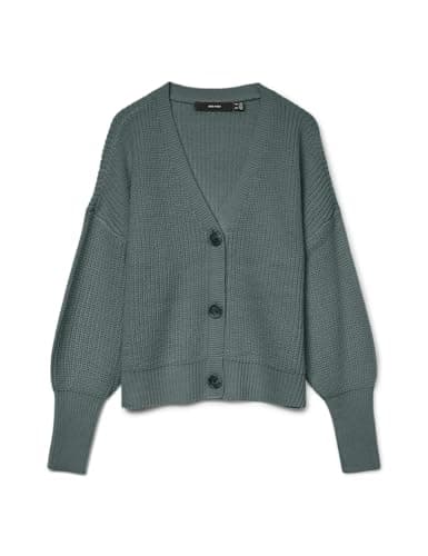 Image of VERO Moda Women's Vmlea LS V-Neck Cuff Cardigan Noos Pullover, Balsam Green, XXL