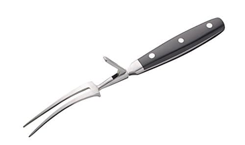 Image of MasterClass Stainless Steel Carving Fork with Guard, for Meat and All Roasts, Comfortable Grip, 28 cm (11"), Black
