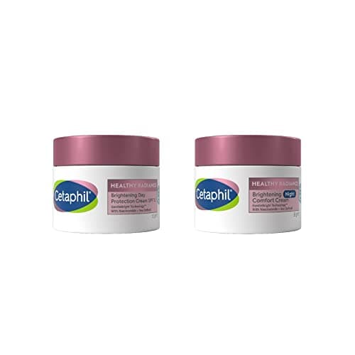 Image of Cetaphil Healthy Radiance Face Cream Day & Night with Niacinamide Skincare Set, Brightening Day Cream SPF 15 (50g) + Brightening Night Cream (50g)