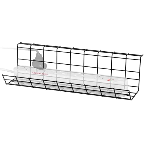 Image of Duronic Under Desk Cable Management CMH1, Cable Duct for Computer Desk, Cable Organiser Tray for Wire Management, Cable Channel Rack - Black