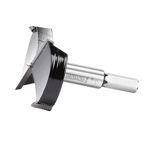 Image of MOLLOM 3" (76mm) Forstner Drill Bit for Precise Woodworking with Durable YG8 Carbide Thickness of 2.0mm,This Hinge Cutter Tool is Ideal for Hard Wood, Plastic, Plywood