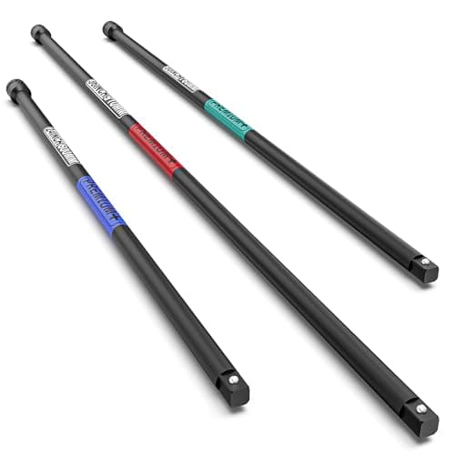 Image of KIRXST 1/2" Impact Socket Extension Bar Set, 3 Piece Drive Extension Bar 600mm 760mm 910mm, CR-V Steel Wrench Extender for Manual Pneumatic Torque Wrench