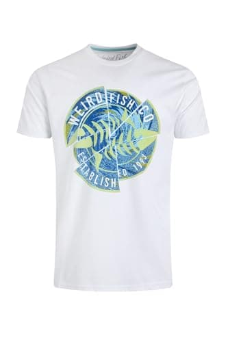 Image of Weird Fish Vortex Front Print Graphic T-Shirt White Size L