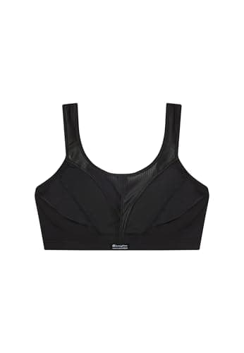 Image of Champion Active D+ Shock Absorber Sports Bra, Maximum Support, Breathable, Quick-Dry, Fully Adjustable, Padded Straps for Superior Comfort, Back Fastening Black