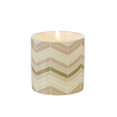 Image of Wax Lyrical Fired Earth Small Ceramic Candle, Darjeeling & Damask Rose, Up to 17 Hour Burn time