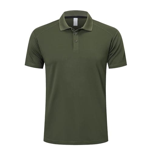 Image of ZENGVEE 1 Pack Men's Polo Shirts Golf Polo for Men Adult Quick Dry Breathable Workout Shirts Short Sleeve Tshirts Moisture Wicking Sport Top T-Shirts(0428-1-Green-S)