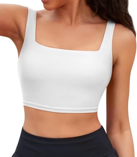 Image of Charmo Women's Bikini Tops Square Neck Swimwear Quick Dry UPF 50+ Removable Padded Swim Top