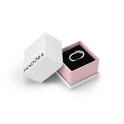 Image of PANDORA Moments Women's Sterling Silver Infinity Knot Ring, Size 50, With Gift Box