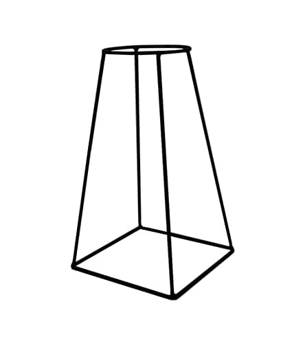 Image of Ivyline Minimo Black Geometric Metal Planter Stand with Square Base - Stylish & Sturdy - Indoor Decorative Flower Pot Display Holder - H60cm x D26cm
