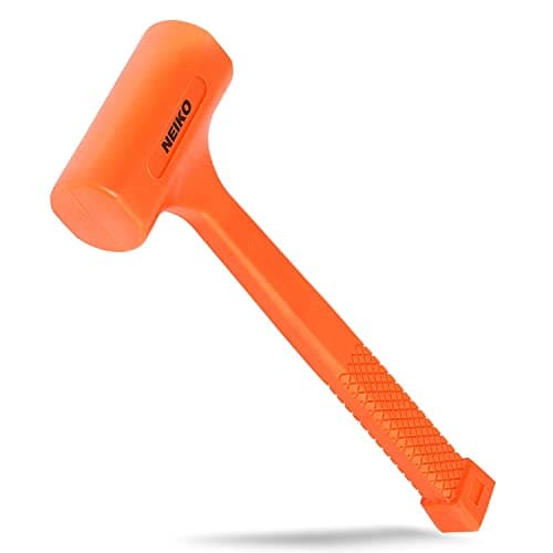 Image of Neiko 02847A 2 LB Dead Blow Hammer, Neon Orange I Unibody Molded | Checkered Grip | Spark and Rebound Resistant