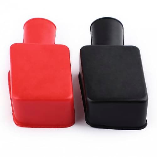 Image of ktxaby 2PCS Battery Terminal Covers Cap,Positive Negative Insulating Protector,Car Battery Cover Isolate Soft Rubber,Top Post,for Car Motorcycle Truck Boat Batteries