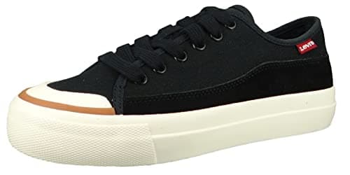 Image of Levi's Women's Square Low Sneakers, Regular Black, 7 UK