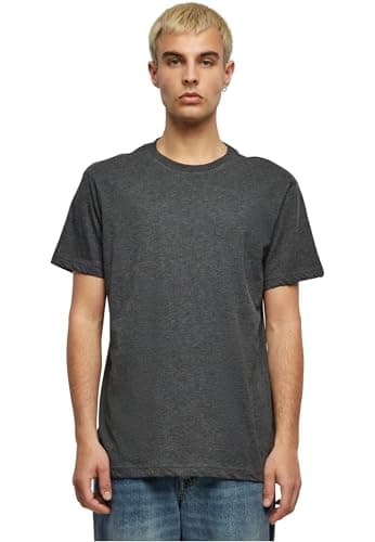 Image of Build Your Brand Men's Basic Round Neck T-Shirt, Charcoal, L