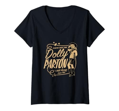 Image of Womens Dolly Parton Country Music Star V-Neck T-Shirt