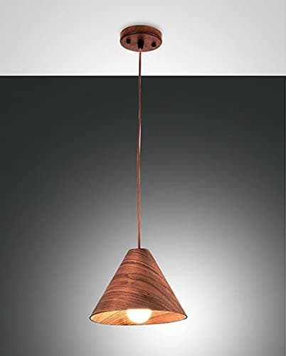 Image of Fabas Luce Esino Dome Pendant Ceiling Lights Walnut Glass, E27