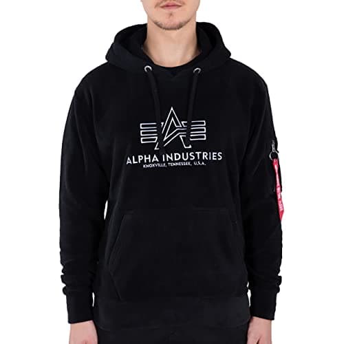 Image of ALPHA INDUSTRIES Men's Basic Hoody Polar Fleece HOODY, 03-black,