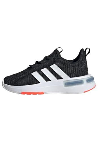 Image of adidas Unisex Kids Racer TR23 Hook and Loop Shoes Kids, core Black/Cloud White/Solar red, 5.5 UK