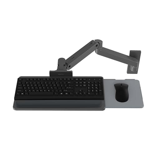 Image of Ergotron – LX Pro Premium Keyboard Arm, Wall Mount Adjustable Keyboard Tray – Dark Grey