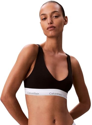 Image of Calvin Klein Women's Unlined Triangle Bralette with Adjustable Straps, Black (Black), L
