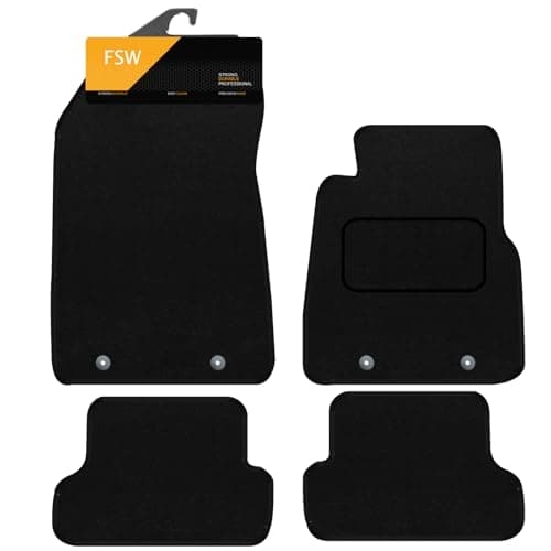 Image of FSW - Compatible with Mini Aceman J05 5 Door 2024-On - Black Carpet - Non Slip - Granulated Backing - 4 Piece Set - Car Floor Mat Only - Black Trimming - Car Accessories