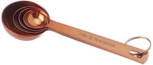 Image of MasterClass Stainless Steel Measuring Spoons (Set of 4) - Copper Finish, Brown