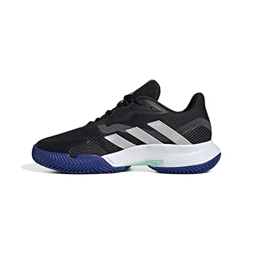 Image of adidas Women's CourtJam Control Clay Tennis Shoes, Core Black/Silver Metallic/Mint, 6 UK