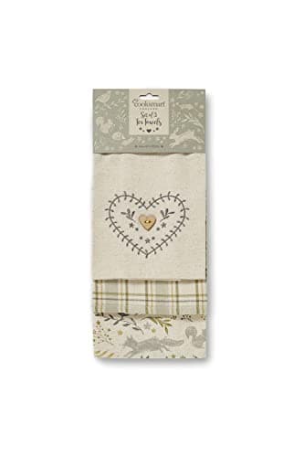Image of Cooksmart British Designed Pack of 3 Tea Towels | Luxury Tea Towels for Kitchen | Modern Designed Tea Towel Set