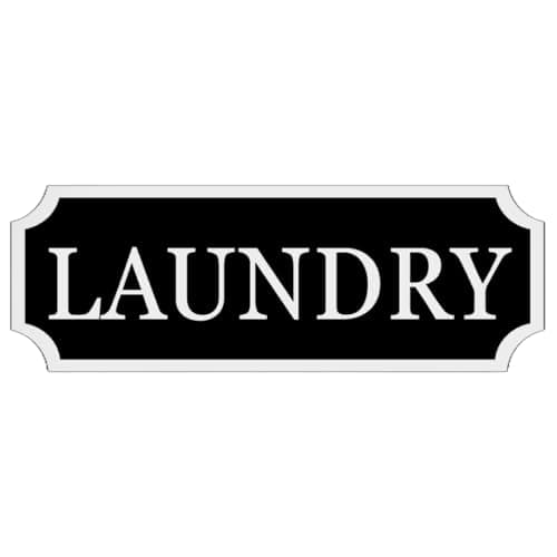 Image of Modern Laundry Sign, Custom Wall Plaque for Laundry Areas, Utility Sign. White, Black, Grey (Black)