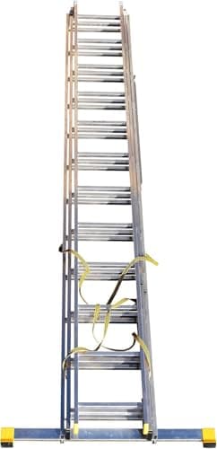 Image of Trade Master Pro® 3 Section Extension Ladder | Auto Locking Clips | Aluminium | Anti Slip Stabiliser bar | Massive 150kg Weight Rating | EN131 Pro Certified | Size: 7.96m