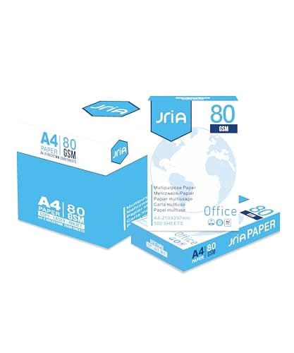 Image of JriA Office White A4 Printer Copier Paper, 5 Reams of 500 Sheets (80gsm), Laser Inkjet Paper, 1 Box