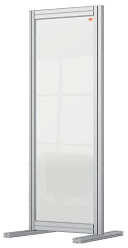 Image of Nobo Clear Acrylic Desk Divider, 1m High, Free Standing Screen System, Premium Plus, 400 x 1000 mm, 1915494