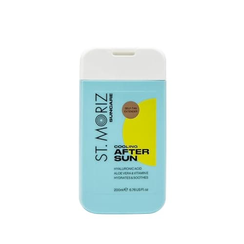 Image of St Moriz Suncare Cooling After Sun Body Lotion with Self Tan Extender | After Sun Care Cooling Body Moisturiser with Hyaluronic Acid, Aloe Vera & Vitamin E | Dermatologically Tested | Vegan | 200ml