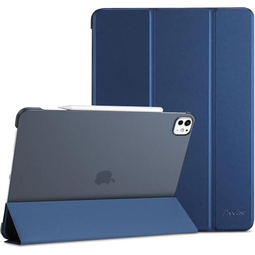 Image of ProCase for iPad Pro 13 Inch Case M5 2025/ M4 2024, Smart Cover iPad Pro M5 M4 Case 13 Inch, Slim Stand Translucent Hard Shell Back, Supports Touch ID, Auto Wake/Sleep -Navy