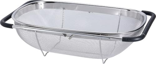 Image of Abrus® Stainless Steel Colander - Advanced Sturdy Base | Wide Handle | Dishwasher Safe (34 Cm)