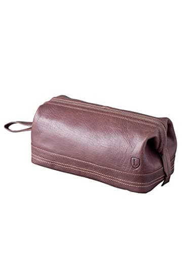 Image of Keswick Leather Wash Bag in Brown